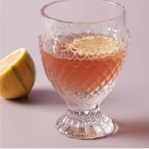 ANTHROPOLOGIE (Set of 4)Clear Crystal Fish Glasses